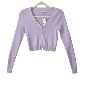 La Hearts Light Purple Zip Cardigan